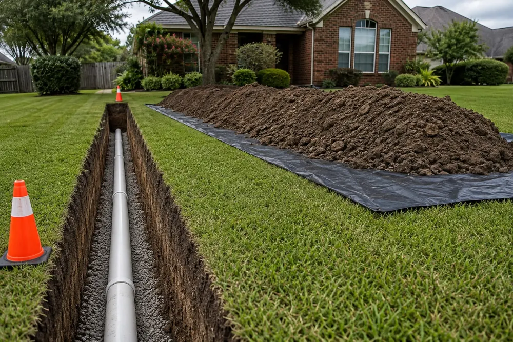 Trenchless sewer replacement in Garland